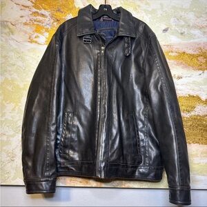 Tommy Hilfiger Leather Jacket black/brown Men’s Large